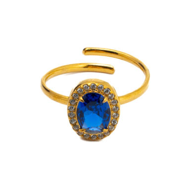 ANILLO ZO10810R AZUL DORADO Acero Inoxidable A310