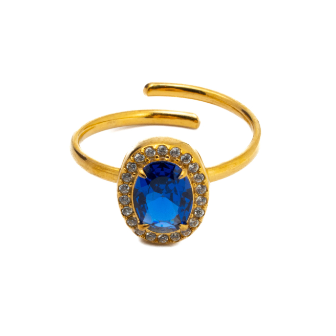 ANILLO ZO10810R AZUL DORADO Acero Inoxidable A310
