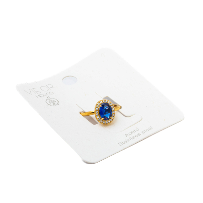 ANILLO ZO10810R AZUL DORADO Acero Inoxidable A310