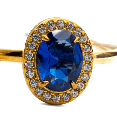 ANILLO ZO10810R AZUL DORADO Acero Inoxidable A310