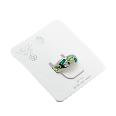 ANILLO ZO13992R VERDE PLATEADO A42