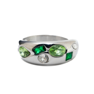 ANILLO ZO13992R VERDE PLATEADO A42