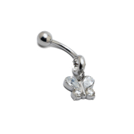 ARETES PIERCING ZO15644P/Piercing de ombligo PLATEADO Acero Inoxidable F38
