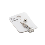 ARETES PIERCING ZO15644P/Piercing de ombligo PLATEADO Acero Inoxidable F38