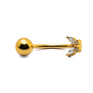 Piercing de ombligo ZO15651P DORADO Acero Inoxidable F38