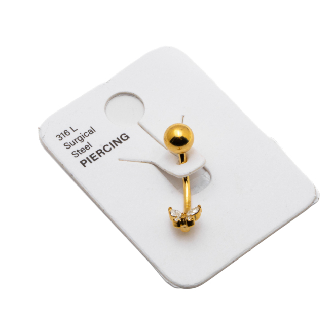 Piercing de ombligo ZO15651P DORADO Acero Inoxidable F38