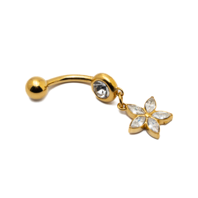 Piercing de ombligo ZO15643P DORADO Acero Inoxidable F38