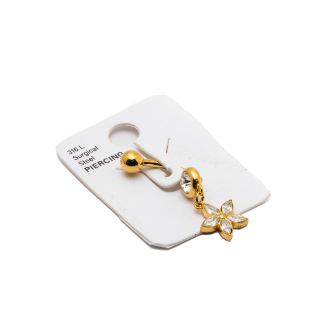 Piercing de ombligo ZO15643P DORADO Acero Inoxidable F38