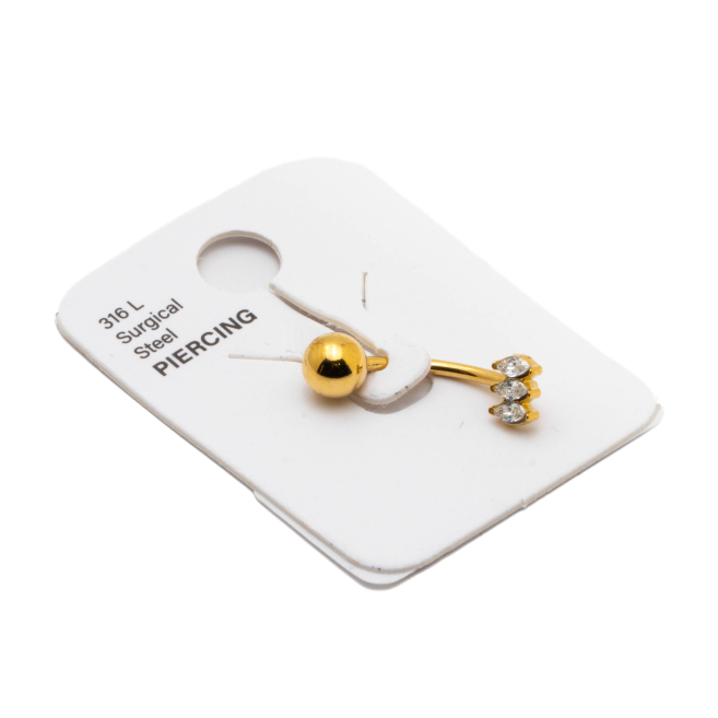 Piercing de ombligo ZO15647P DORADO Acero Inoxidable F38
