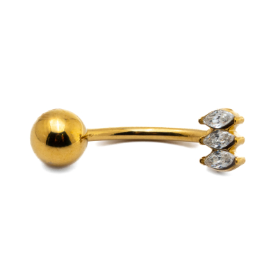 Piercing de ombligo ZO15647P DORADO Acero Inoxidable F38
