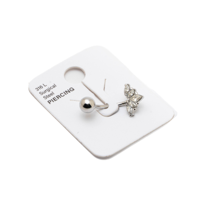 Piercing de ombligo ZO15654P PLATEADO Acero Inoxidable F38