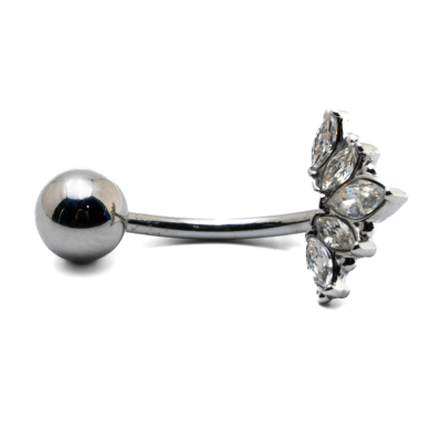 Piercing de ombligo ZO15654P PLATEADO Acero Inoxidable F38