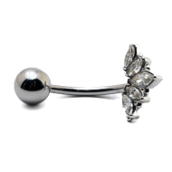 Piercing de ombligo ZO15654P PLATEADO Acero Inoxidable F38