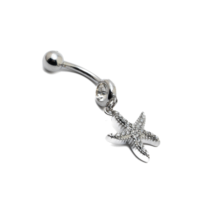 Piercing de ombligo ZO15645P PLATEADO Acero Inoxidable F38
