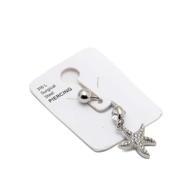 Piercing de ombligo ZO15645P PLATEADO Acero Inoxidable F38