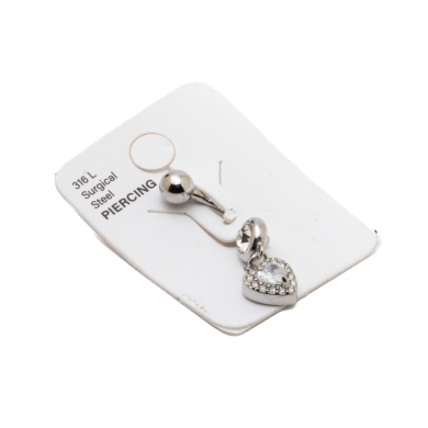 Piercing de ombligo ZO15629P PLATEADO Acero Inoxidable F38