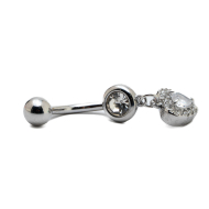 Piercing de ombligo ZO15629P PLATEADO Acero Inoxidable F38