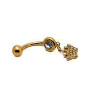 Piercing de ombligo ZO15634P DORADO Acero Inoxidable F38
