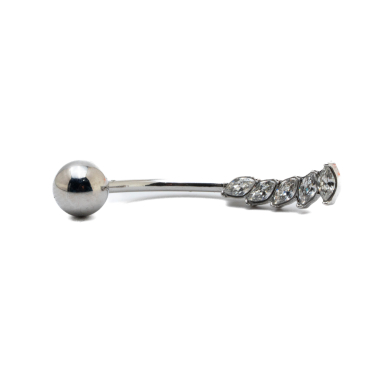 ARETES PIERCING ZO15653P/Piercing de ombligo PLATEADO Acero Inoxidable F38