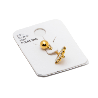 Piercing de ombligo ZO15654P DORADO Acero Inoxidable F38