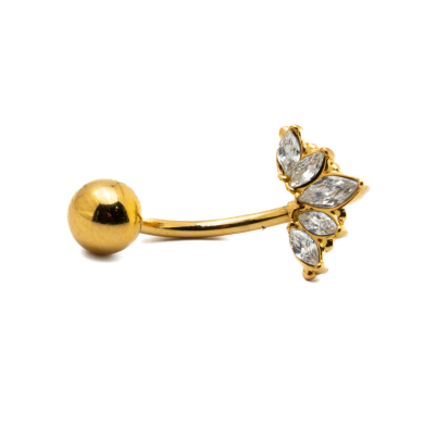 Piercing de ombligo ZO15654P DORADO Acero Inoxidable F38