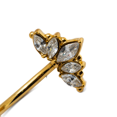 Piercing de ombligo ZO15654P DORADO Acero Inoxidable F38