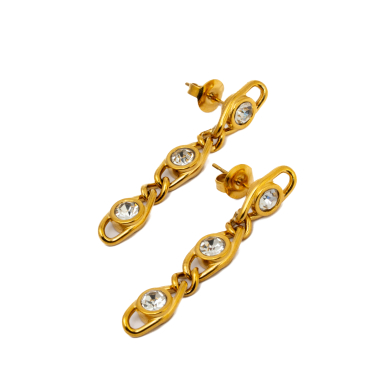 ARETES ZO15780E BLANCO DORADO Acero Inoxidable G44