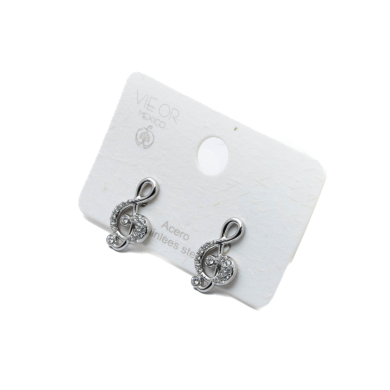ARETES ZO15878E PLATEADO Acero Inoxidable F58