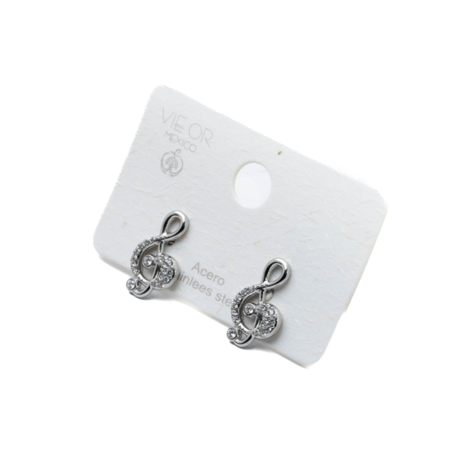ARETES ZO15878E PLATEADO Acero Inoxidable F58