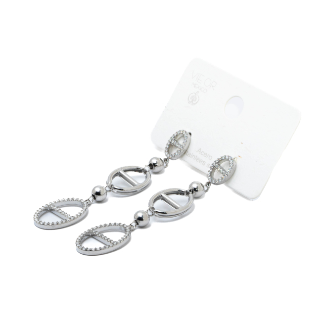ARETES ZO15162E PLATEADO Acero Inoxidable F58