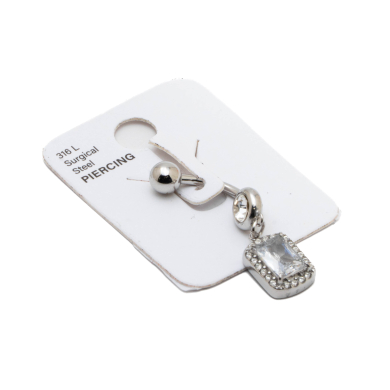 Piercing de ombligo ZO15635P PLATEADO Acero Inoxidable F38