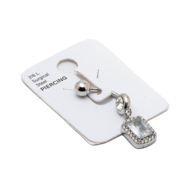 Piercing de ombligo ZO15635P PLATEADO Acero Inoxidable F38