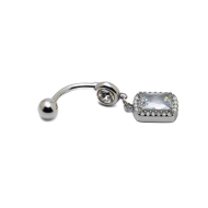 Piercing de ombligo ZO15635P PLATEADO Acero Inoxidable F38