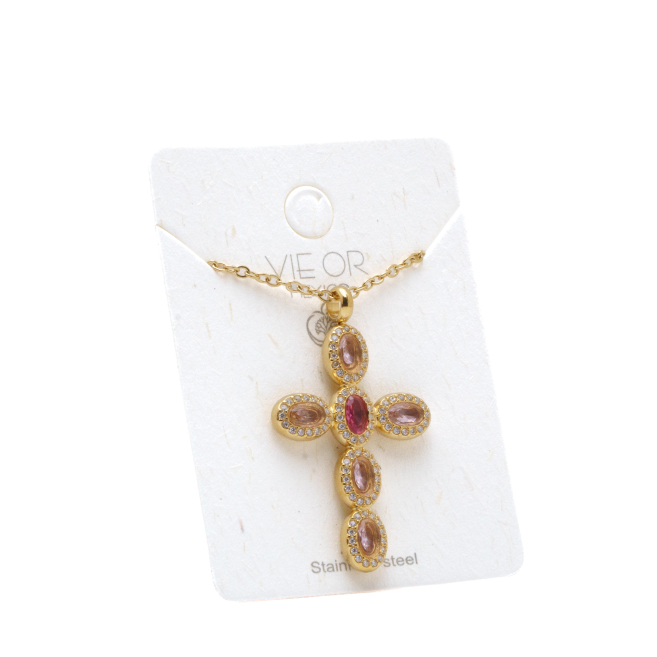 COLLAR ZO15372N ROSA DORADO Acero Inoxidable E31