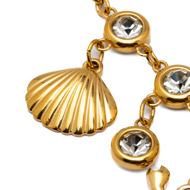 COLLAR ZO14439N BLANCO DORADO Acero Inoxidable E34