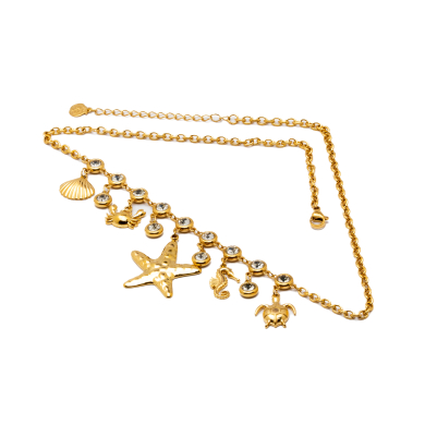 COLLAR ZO14439N BLANCO DORADO Acero Inoxidable E34