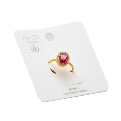 ANILLO ZO10810R FUXIA DORADO Acero Inoxidable A310
