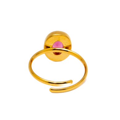 ANILLO ZO10810R FUXIA DORADO Acero Inoxidable A310
