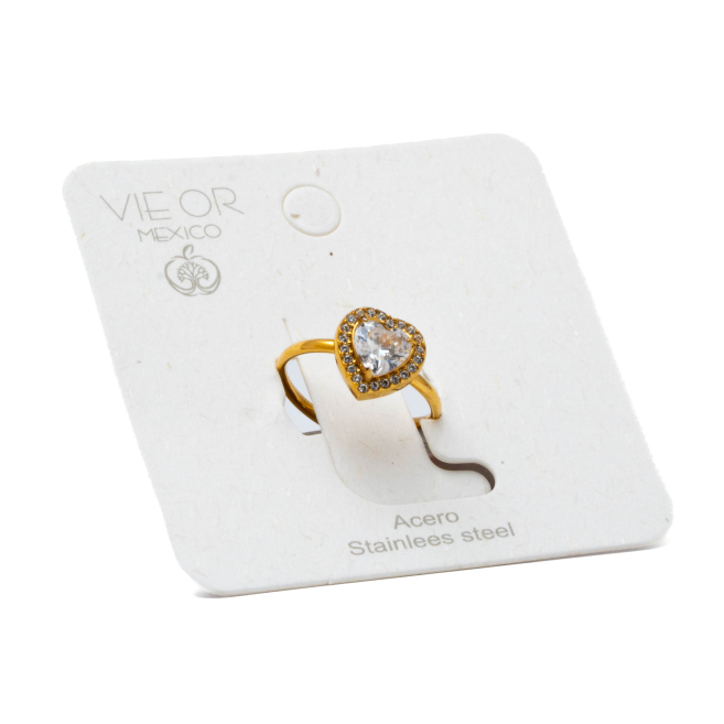 ANILLO ZO15798R BLANCO DORADO Acero Inoxidable A310