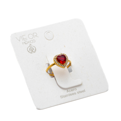 ANILLO ZO15798R ROJO DORADO Acero Inoxidable A310