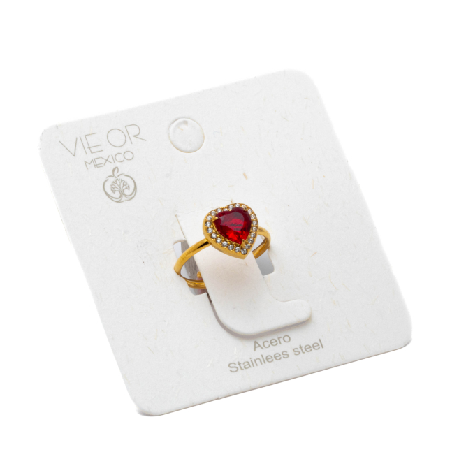 ANILLO ZO15798R ROJO DORADO Acero Inoxidable A310