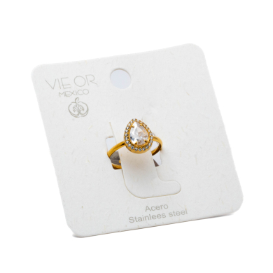 ANILLO ZO10807R BLANCO DORADO Acero Inoxidable A310