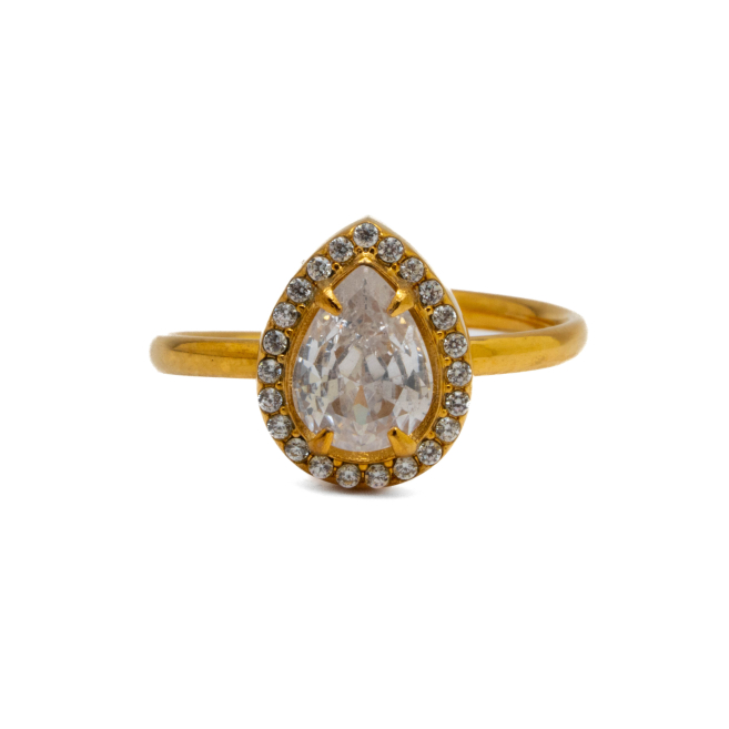 ANILLO ZO10807R BLANCO DORADO Acero Inoxidable A310