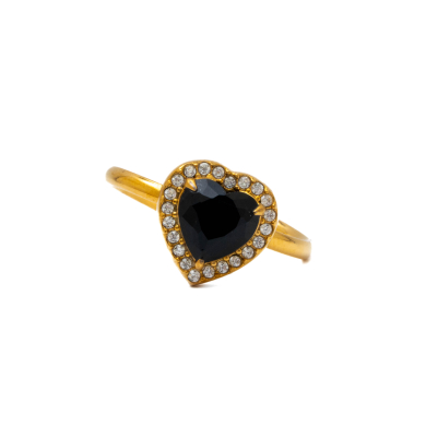 ANILLO ZO15798R NEGRO DORADO Acero Inoxidable A310