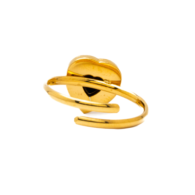 ANILLO ZO15798R NEGRO DORADO Acero Inoxidable A310