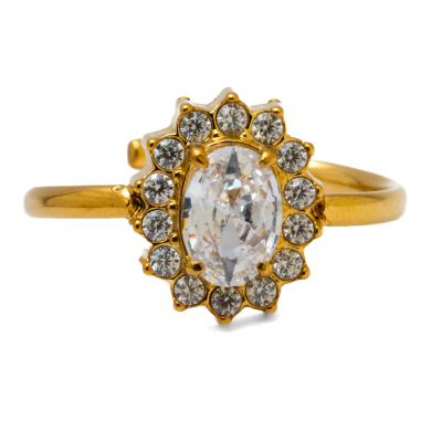 ANILLO ZO15100R DORADO+Blanco Acero Inoxidable A310