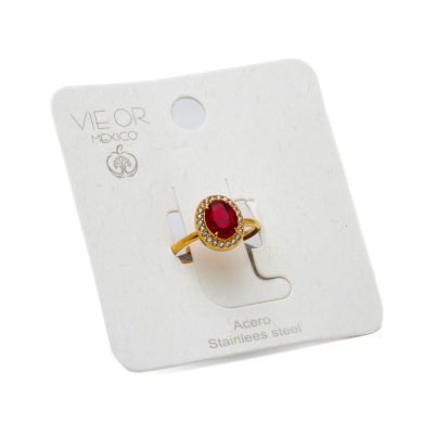 ANILLO ZO10810R ROJO DORADO Acero Inoxidable A310