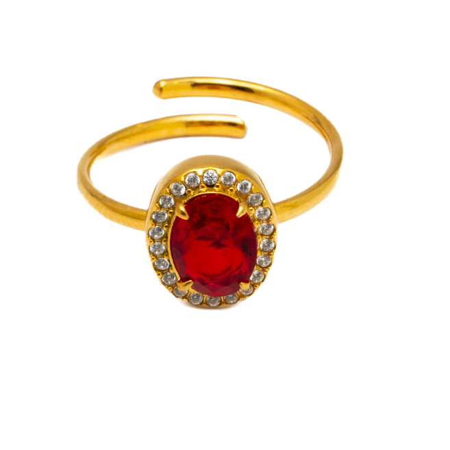 ANILLO ZO10810R ROJO DORADO Acero Inoxidable A310