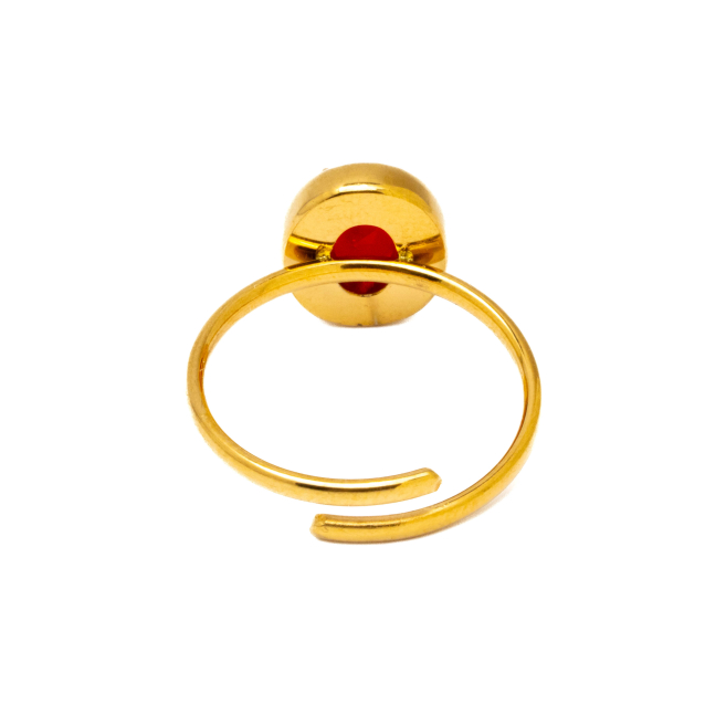 ANILLO ZO10810R ROJO DORADO Acero Inoxidable A310