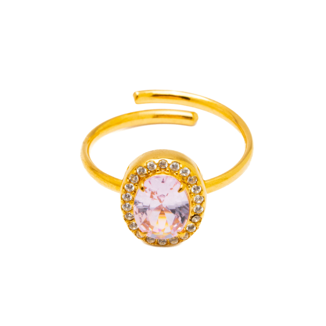 ANILLO ZO10810R ROSA DORADO Acero Inoxidable A310